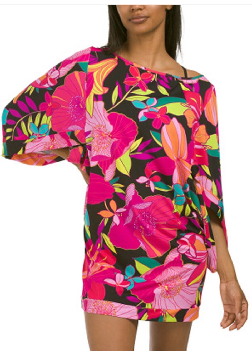Trina Turk Solar Floral Print Swim Cover Up Resort Dress S